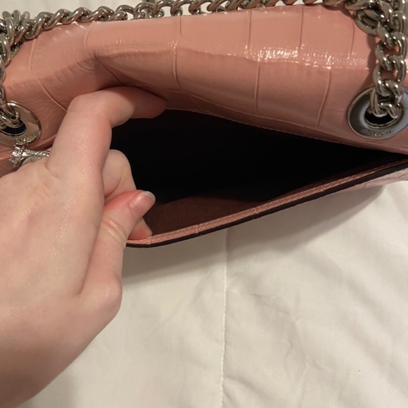 Pink alligator skin coach purse with metal chain - Picture 2 of 5